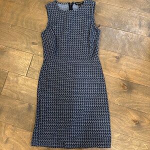 Banana Republic Textured Navy Midi Dress